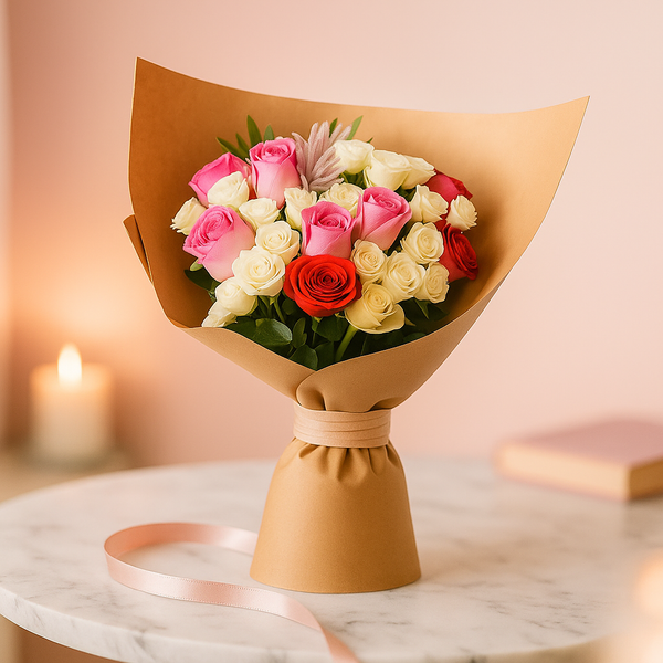 Beautiful Mix Roses Hand Bouquet