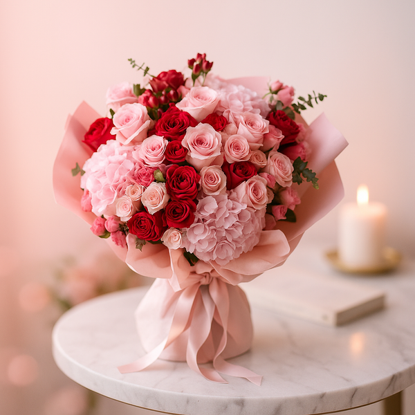 Exquisite Pinkie Promise Mixed Flowers Hand Bouquet