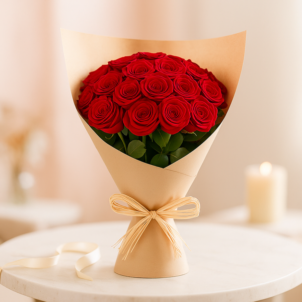 Romantic Red Roses Hand Bouquet