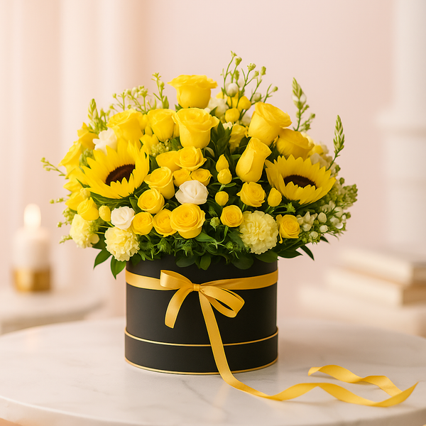 Shinning Yellow Fresh Flower Arrangement