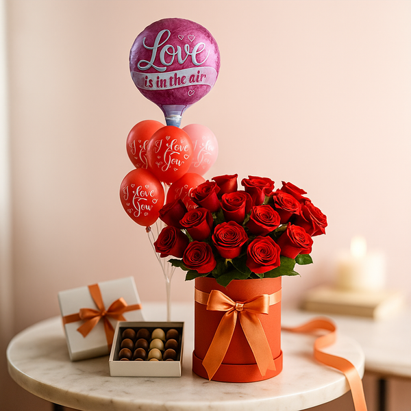 LOVE Combo - Roses, Balloon and Chocolates