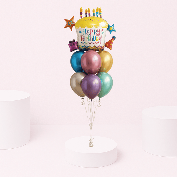 CHROME BIRTHDAY CANDLES BALLOONS