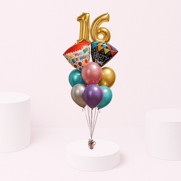 SWEET SIXTEEN NEW CHROME BALLOONS