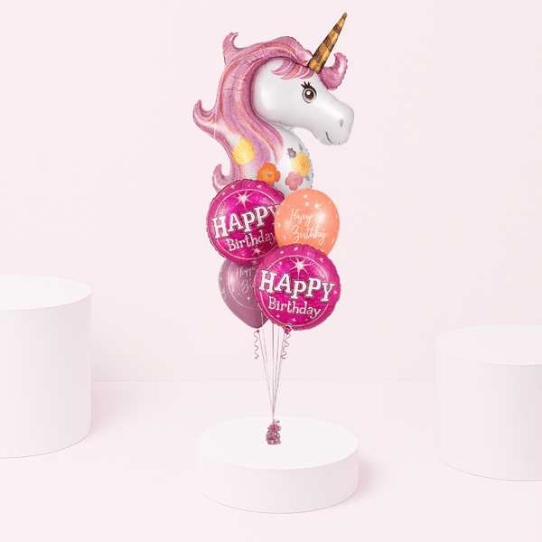 UNICORN PINK HAPPY BIRTHDAY BOUQUET
