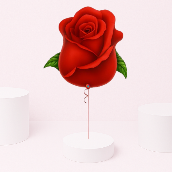 Red Rose Bud SuperShape Foil Balloons