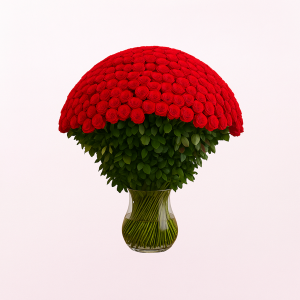 VIP LONG STEM - Luxurious Big  Red Roses Hand Bouquet - PRE ORDER - 5-7days upon delivery ( Acrylic Stand Not Included (Just for Photoshoot purposes)