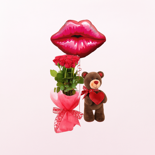 Beloved Smoochy Lips Big Teddy Combo - 3 in 1