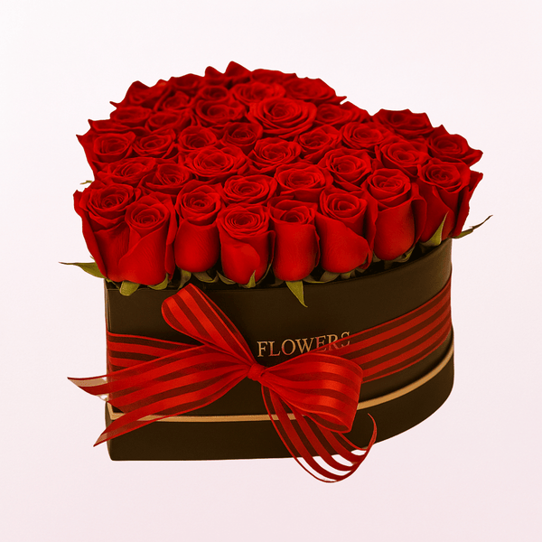 Red Roses Heart Box