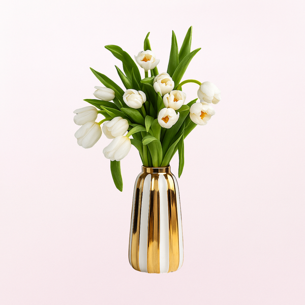 Clearly White  Tulip Arrangement on a Glass Vase  PRE-ORDER 1DAY In Advance