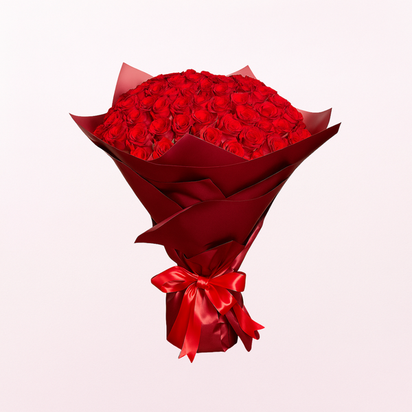 100 Red Roses Hand Bouquet