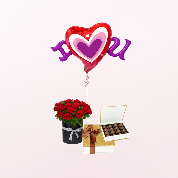 I (Heart) You Radiants Heart Red Roses Choco Combo - 3 in 1