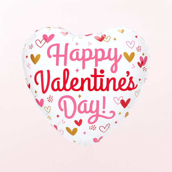 Valentine's Hearts & Speckles 18 inches Foil - Helium Filled