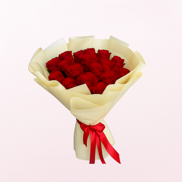Live and Love Red Roses Fresh Flower Hand Bouquet