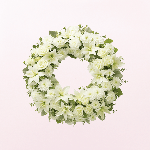 White flower wreath