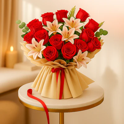 Adorable Roses and Lilies